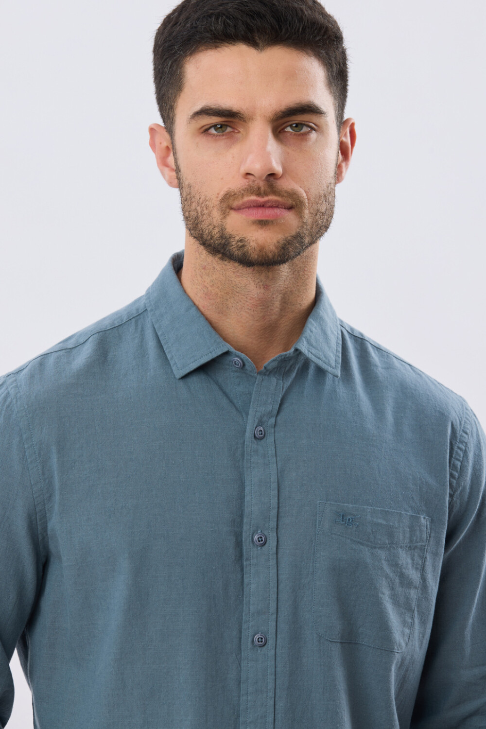 CAMISA LISA DE LINO Piedra