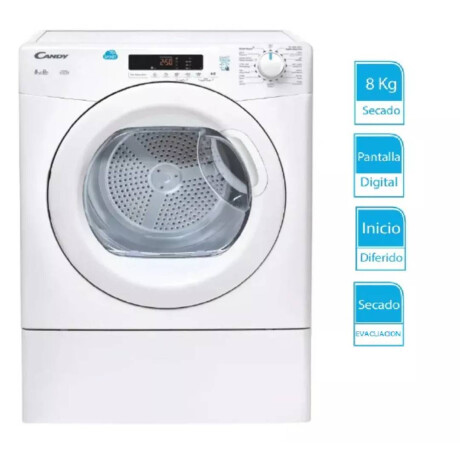 Secarropas Candy 8kg CSE V8DGX-ISR Blanco