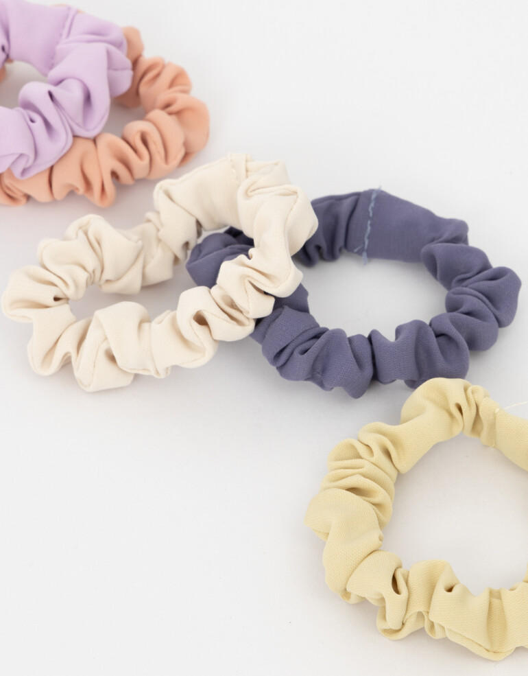 Gomitas Elásticas Sets Liso Set De Scrunchies - Combinacion Multicolor