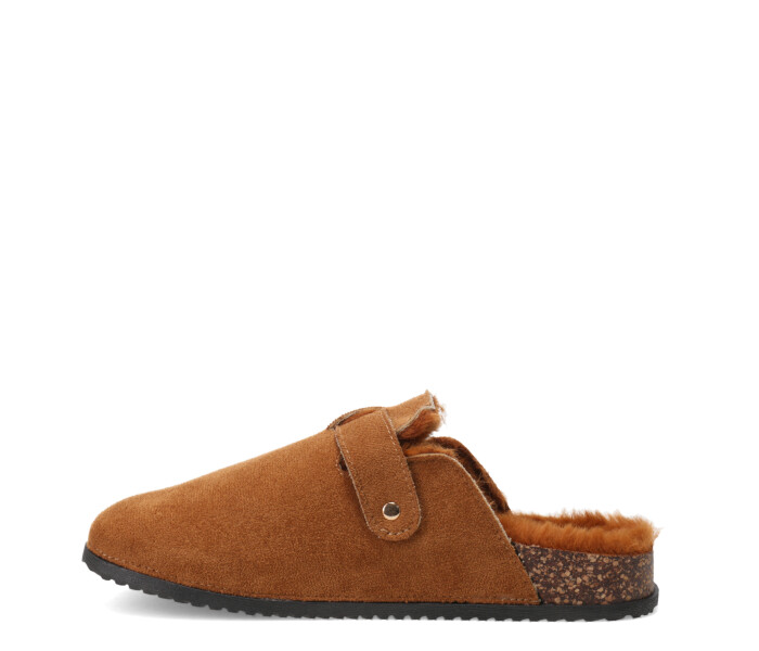Zuecos de Mujer Miss Carol Lucero Con Interior Peludo Tan