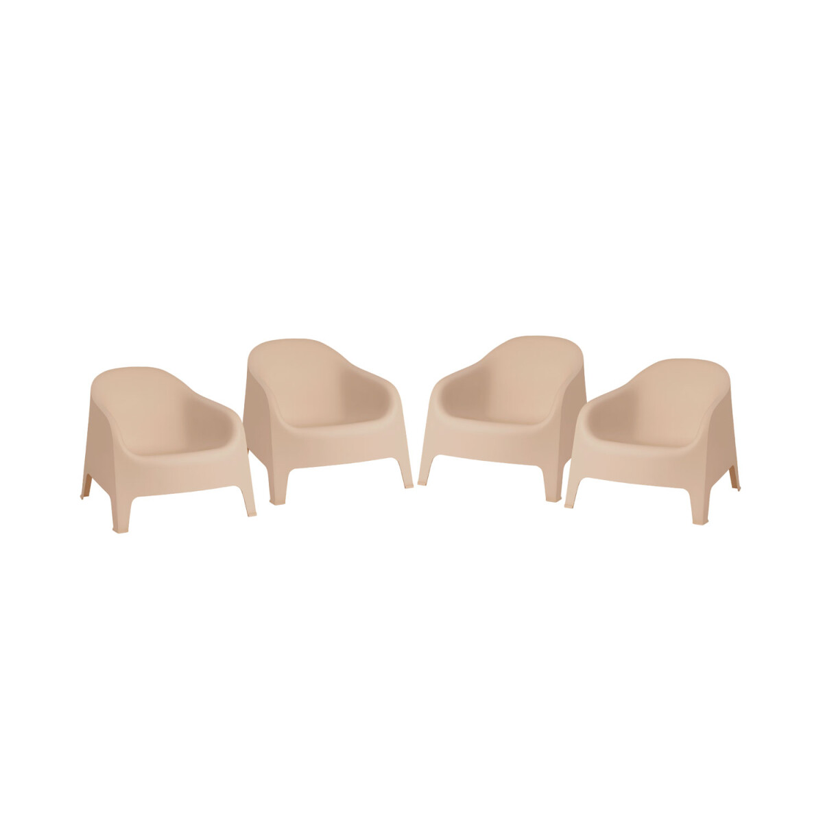 Set de 4 Sillas Plastico Skarpo Jardin - Taupe 