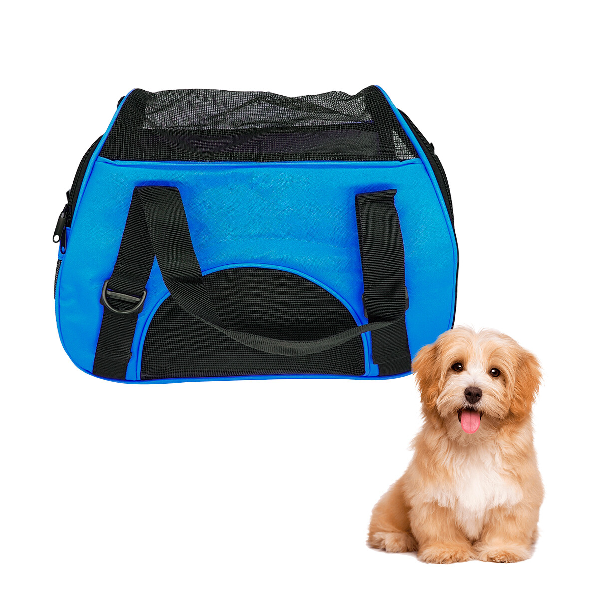 Bolso Transportador Perro Gato Apto Avión Cabina Viaje - Color azul 