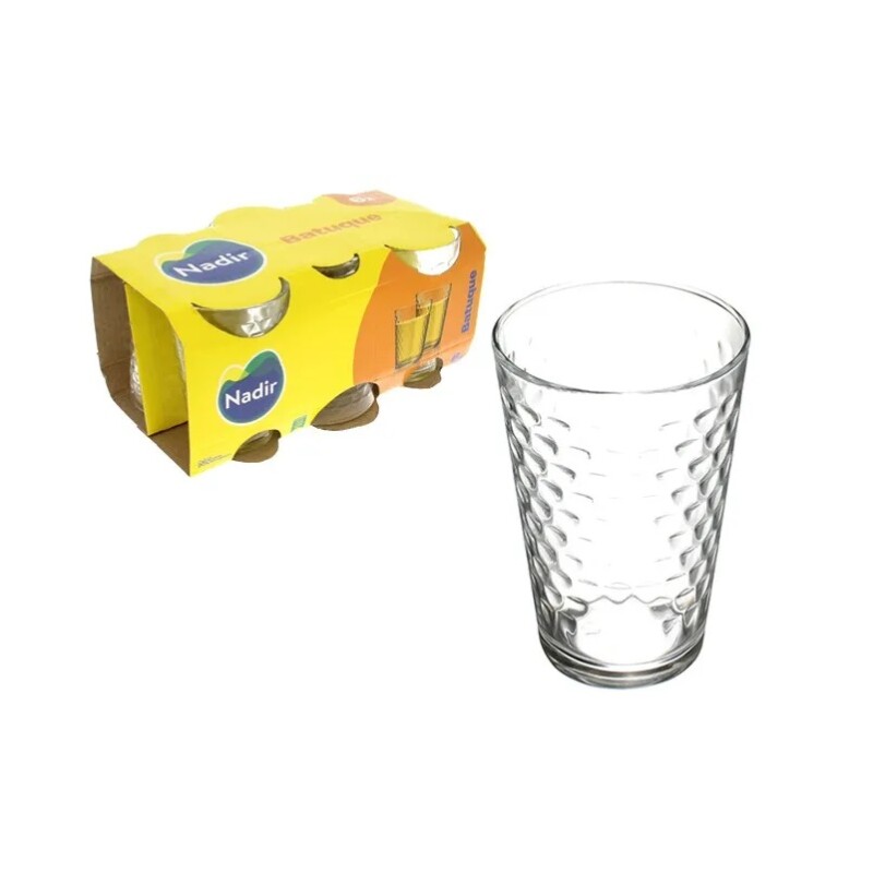 Vaso de Vidrio Nadir Batuque 265 ml BATUQUE VASO 265 ML X 8 ESTUCHES