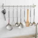 SOPORTE DE COCINA ACERO INOX 8 GANCHOS 50CM PLATA