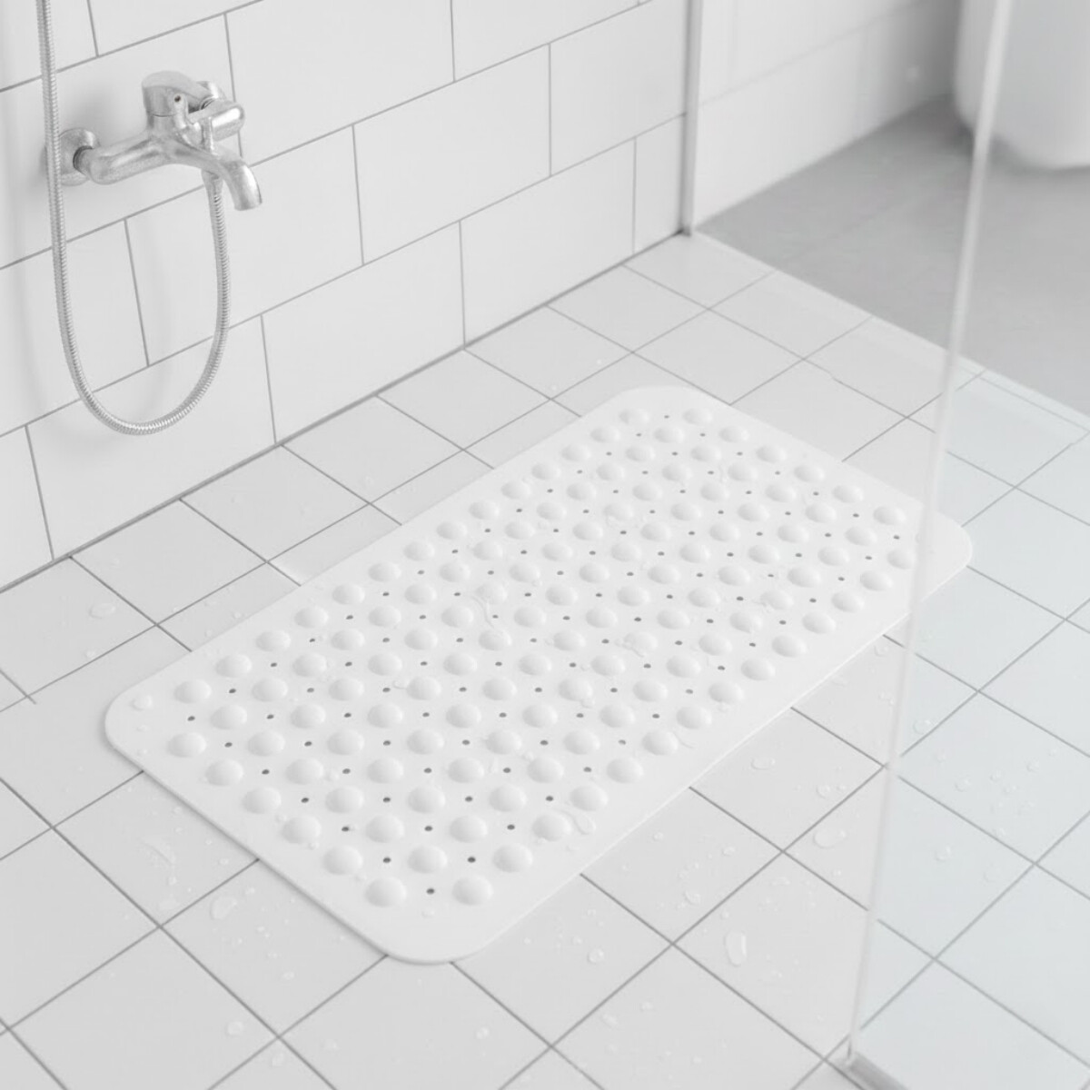 Alfombra con ventosas para el baño 38cm x 70cm - BLANCO 