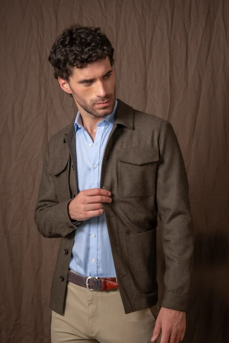 Sobrecamisa lana Verde Oliva