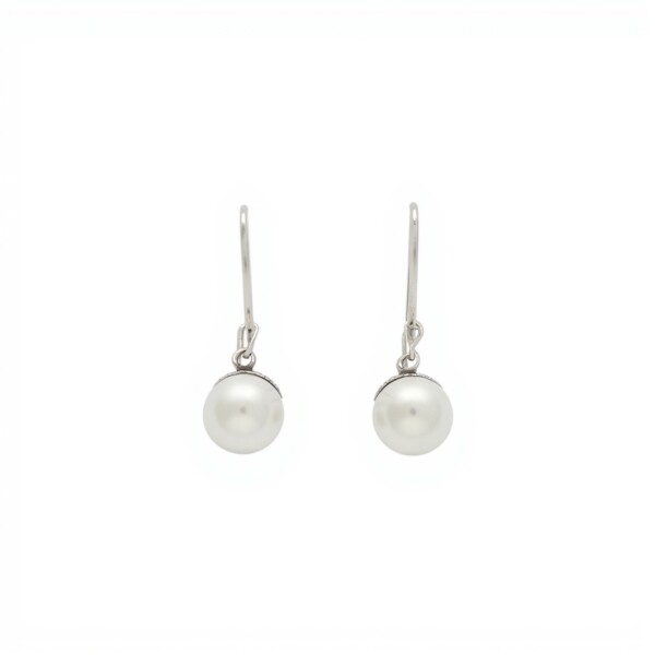 Caravanas Colgantes Perlas españolas-Plata 925-Con Perla-CA3210 conperla