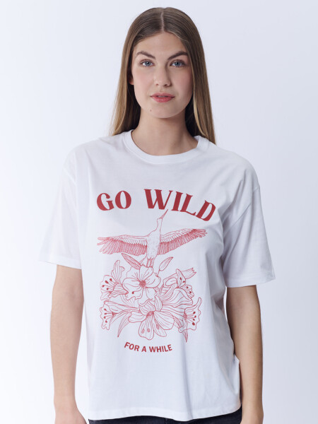 Remera Estampada Go Wild Blanco