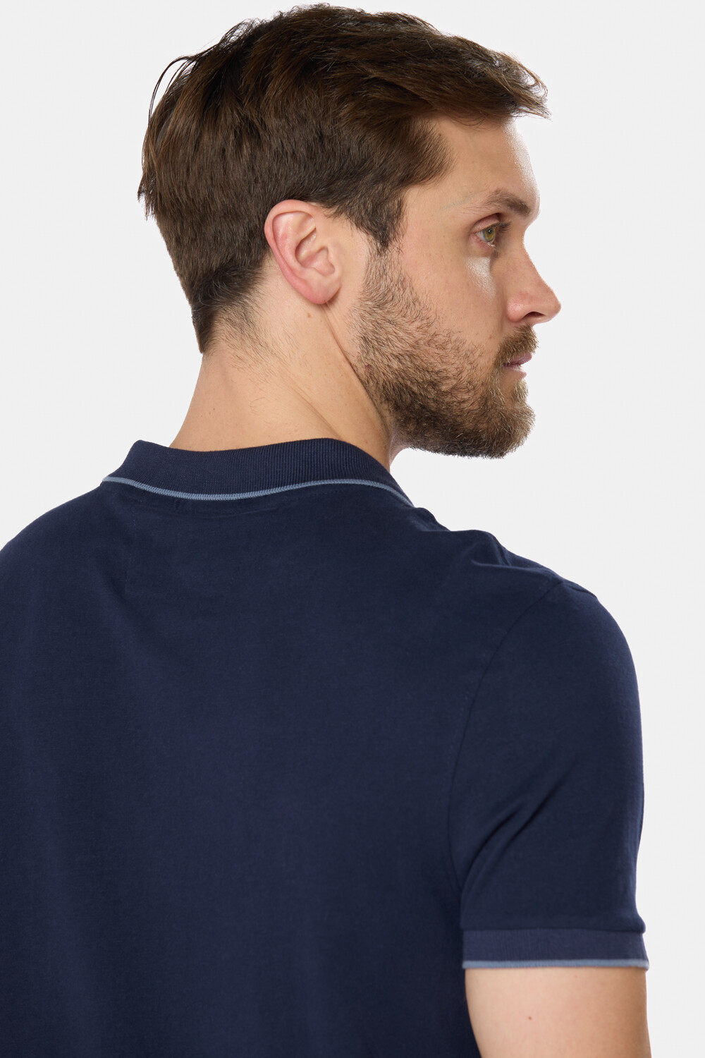REMERA POLO JERSEY RAYADA Azul