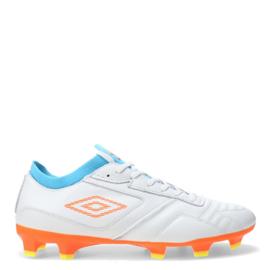 Championes de Hombre Umbro Speed HG Blanco - Anaranjado - Celeste