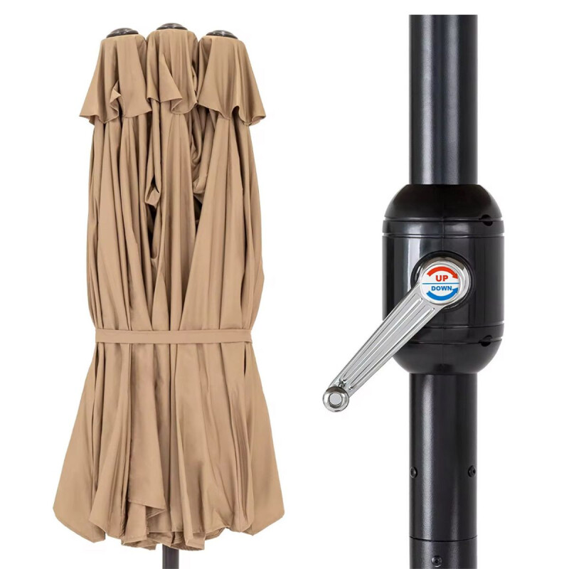 Sombrilla Para Jardín XL 4.50 m con Base Incluida y Apertura por Manivela Sombrilla Para Jardín XL 4.50 m con Base Incluida y Apertura por Manivela