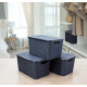 Caja Cesto Canasto Organizador Rattan 40lts Tapa - Grande Caja Cesto Canasto Organizador Rattan 40lts Tapa - Grande