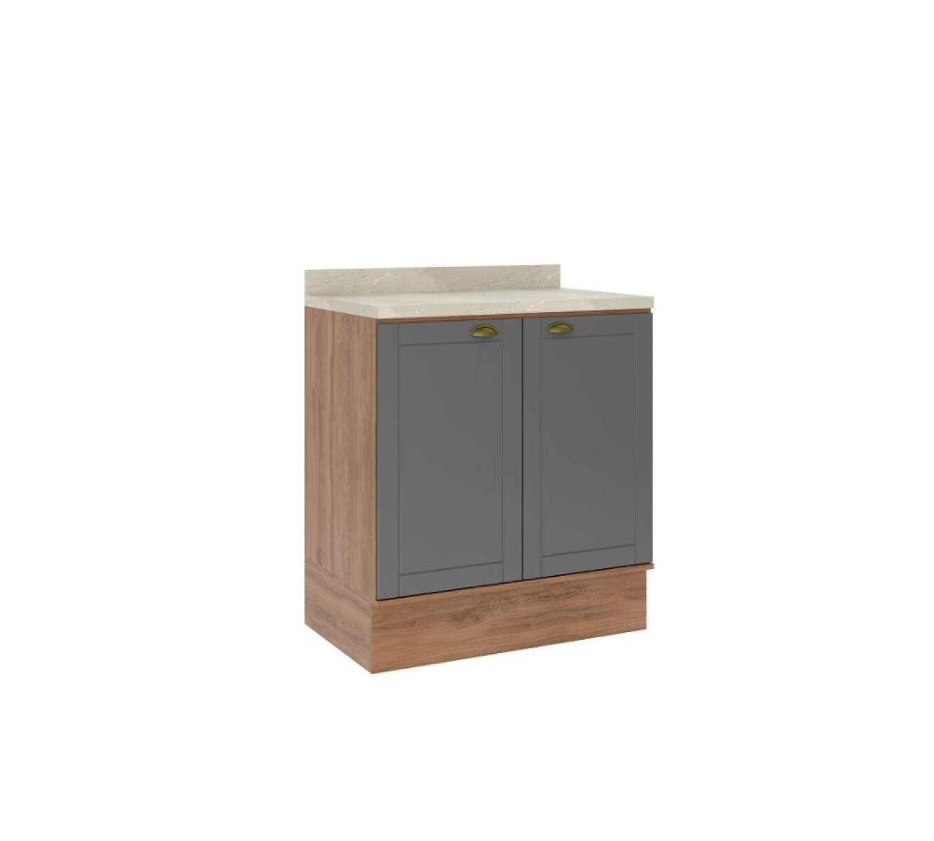 Bajo Mesada Americana 2 Puertas 80cm Gris