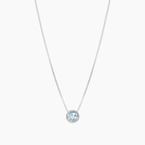 Cadena con Dije Punto de Luz con Topacio Azul Cadena Con Dije Punto De Luz Con Topacio Azul