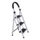 Escalera De Aluminio Tijera 3 Escalones Antideslizante Negro