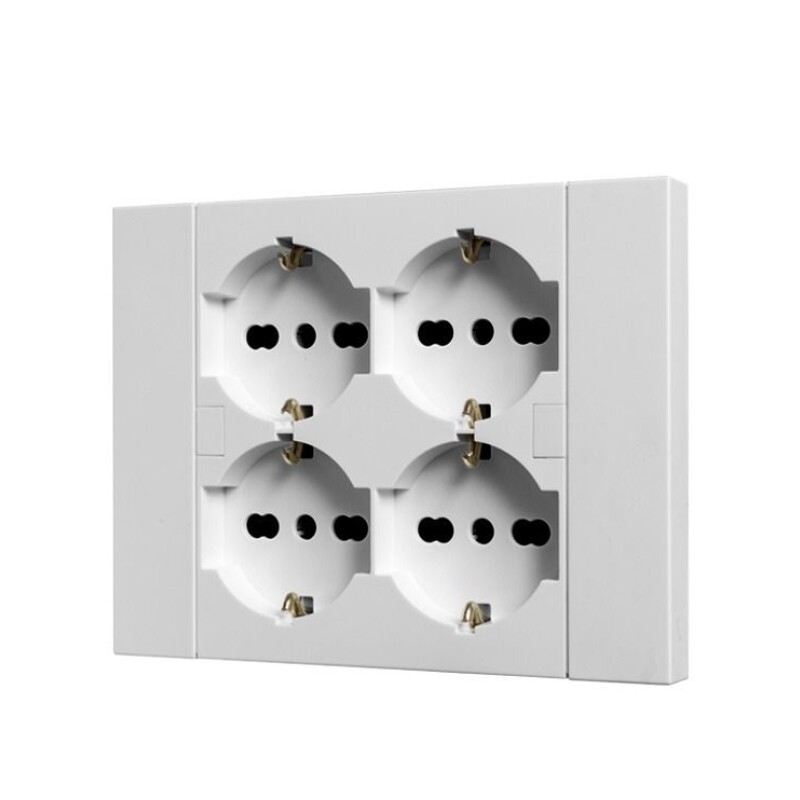 PLACA DE 4 TOMAS SCHUKO 2P+T QUADRA BLANCO. MOLVENO PLACA DE 4 TOMAS SCHUKO 2P+T QUADRA BLANCO. MOLVENO