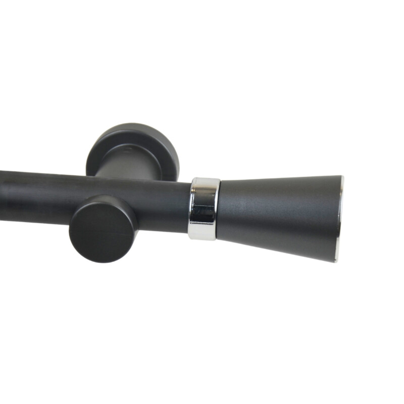 Barrote cortina de metal 2,5 m + 3 Soportes GRIS OSCURO