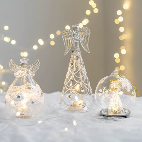 Veladora Ángel Navideño De Cristal Modelo C