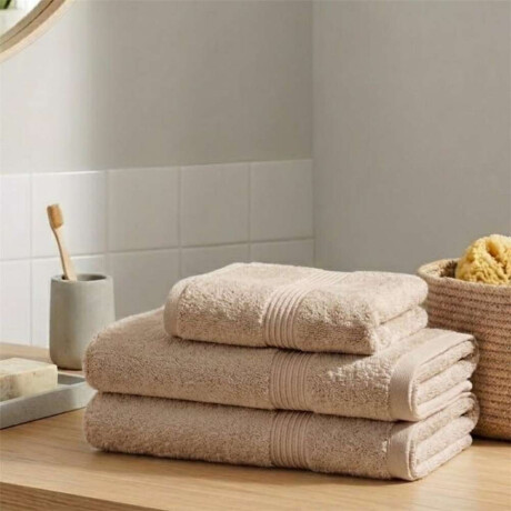 Set 3 Toallas: 40X70 + 2*70X140Cm Alg Crema