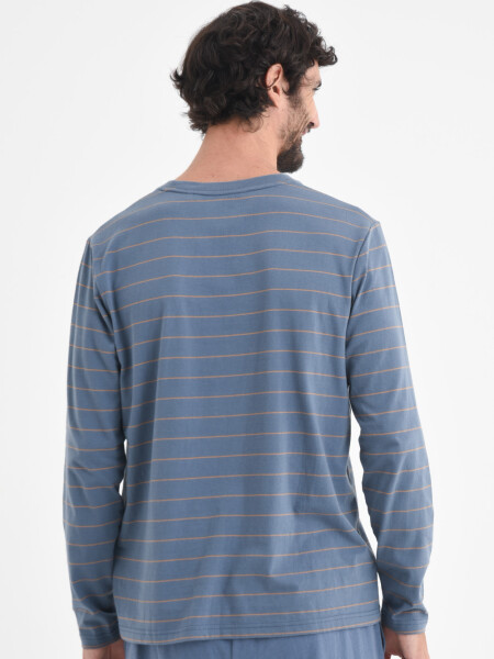 Camiseta manga larga pijama Azul piedra