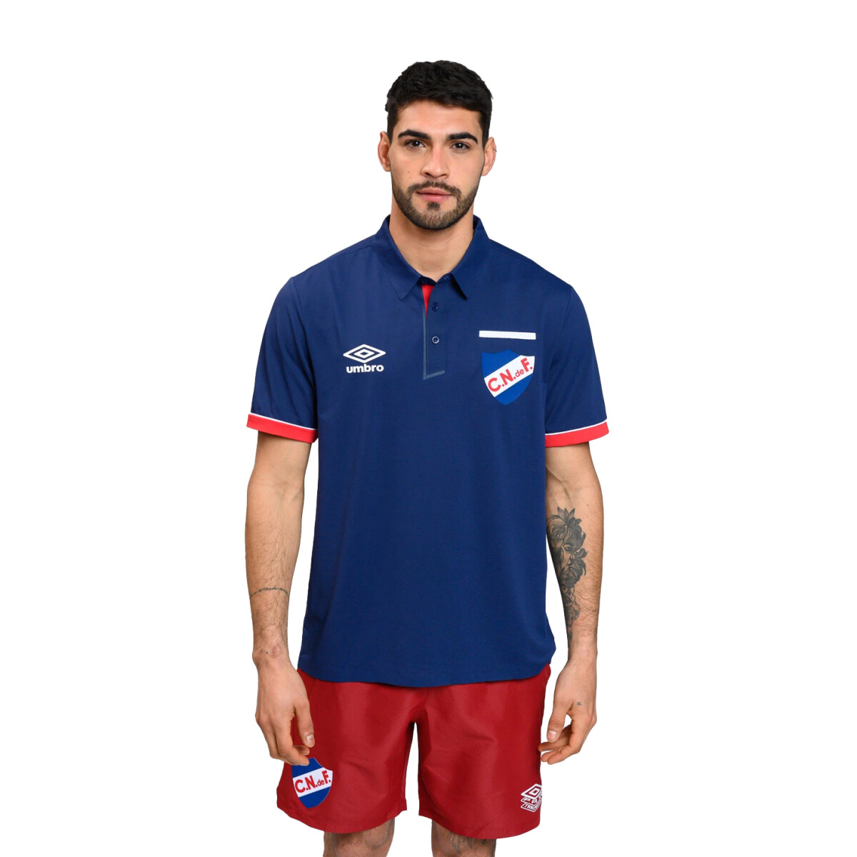 Remera de Hombre Umbro Polo Nacional - Azul Marino - Rojo 