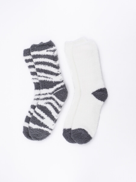 MEDIAS CHENILLE PACK X 2 ESTAMPADO 1