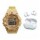 Set Reloj Deportivo Luz + Auriculares Earcuffs Inalámbricos Beige