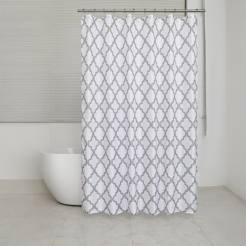 Cortina de Baño Döhler con Argollas 180 x 180 cm 19702 GEOMETRICO GRIS