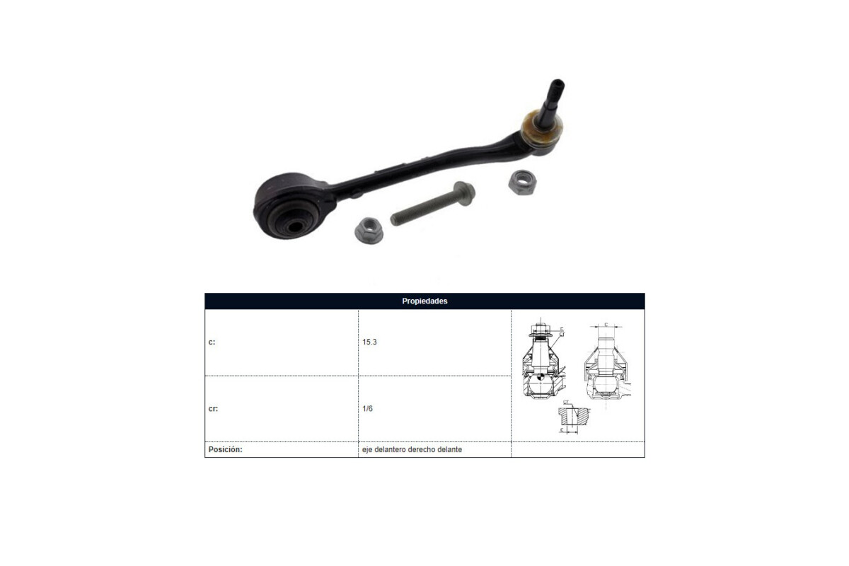 Brazo De Suspension Del Tra BMW X5 D (E53)/X5I (E53) 99-05 Der Brazo De Suspension Del Tra BMW X5 D (E53)/X5I (E53) 99-05 Der