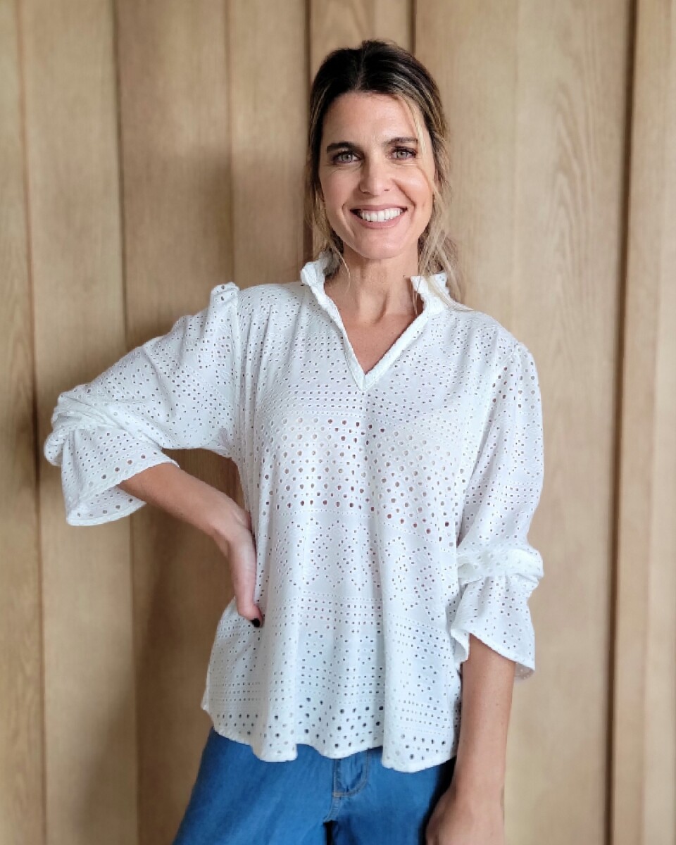 Blusa Copenhague - Broderie crudo 