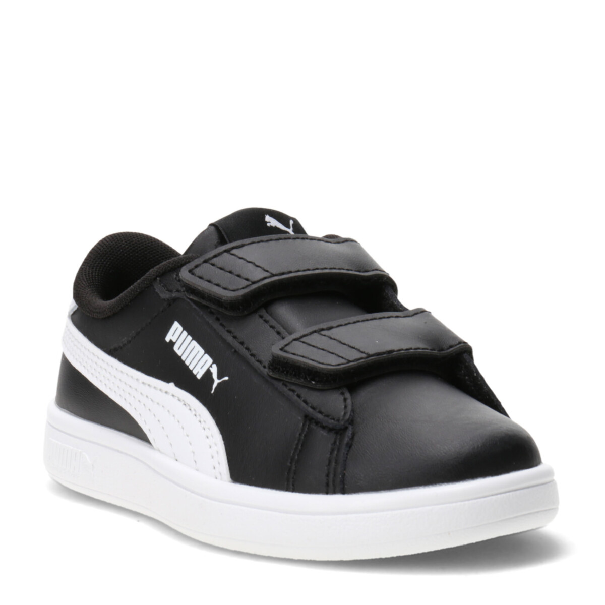Championes Infantiles Puma Smash 3.0 Leather - Negro - Blanco 