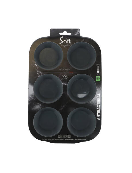 MOLDE MUFFIN X6 SILICONA 27.5X18.5X3.5CM GRIS MOLDE MUFFIN X6 SILICONA 27.5X18.5X3.5CM GRIS