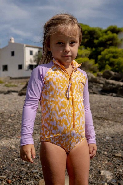 LITTLE SURFER ONE PIECE Cat Yellow