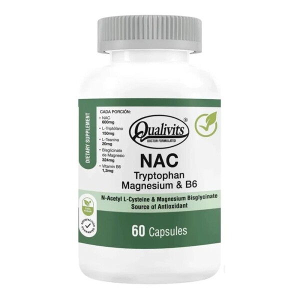 NAC Tryptophan Magnesium & B6 60 Cápsulas - Qualivits NAC Tryptophan Magnesium & B6 60 Cápsulas - Qualivits