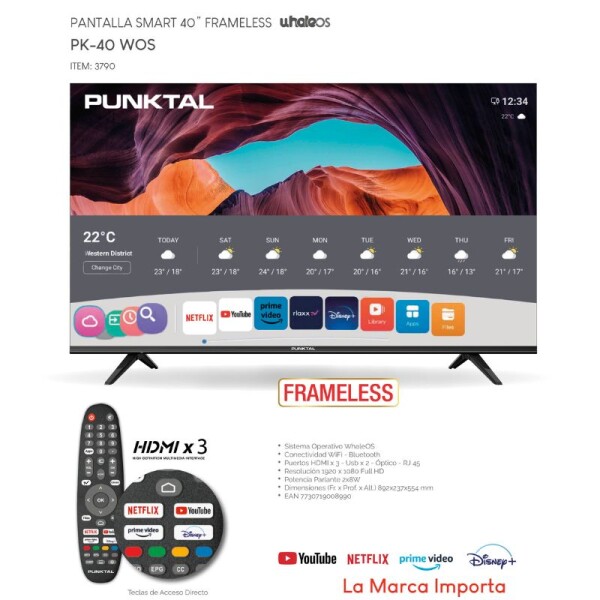 LED 40" SMART TV - PUNKTAL PK-40 WOS LED 40" SMART TV - PUNKTAL PK-40 WOS