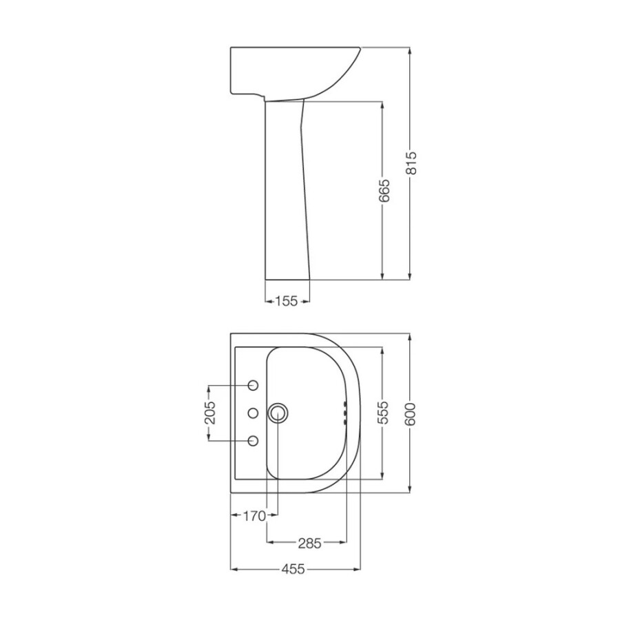 Lavatorio p/pedestal Bari Lavatorio p/pedestal Bari