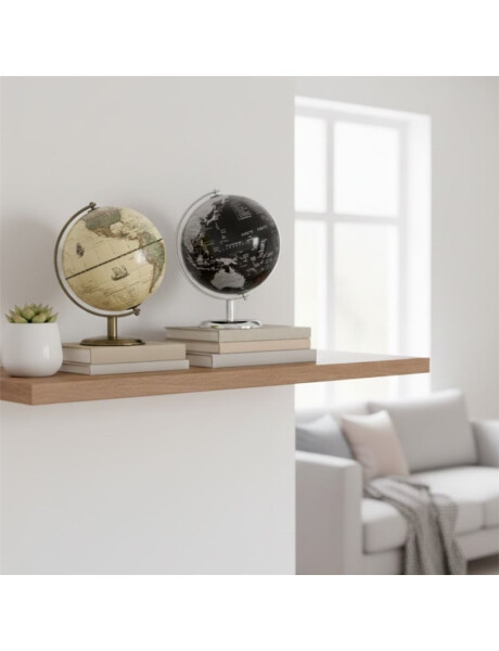 GLOBO TERRAQUEO 20x26.5CM HIERRO PLADEADO/NEGRO GLOBO TERRAQUEO 20x26.5CM HIERRO PLADEADO/NEGRO