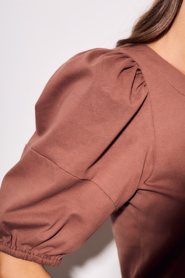 Remera Algodón Manga Globo Mocha