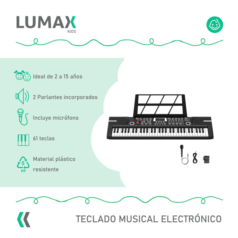 Teclado musical electrónico Órgano instrumento 61 teclas micrófono Teclado musical electrónico Órgano instrumento 61 teclas micrófono