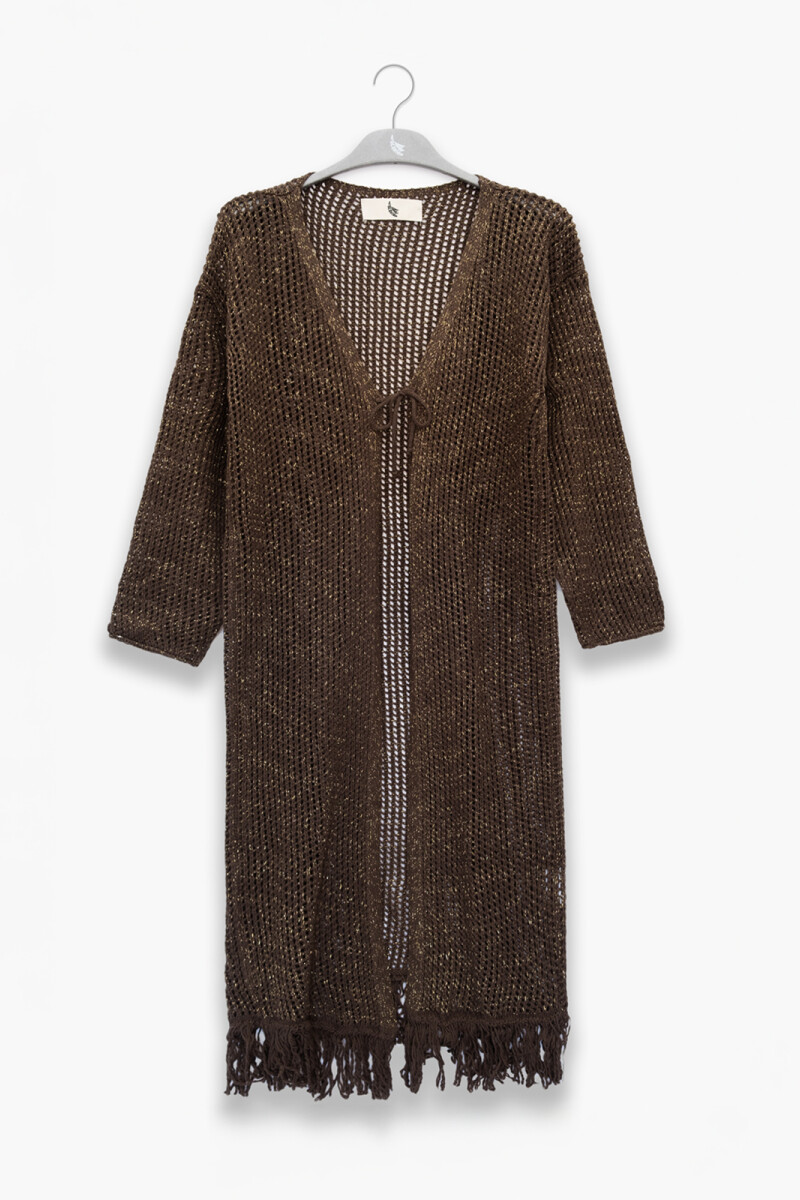 FRINGES CARDIGAN Chocolate