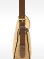 Bolso Bandolera De Efecto Rafia Con Solapa natural