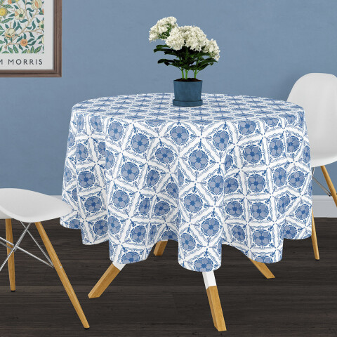 Mantel Bukara Peva Redondo 160 cm 1583 AZULEJO AZUL