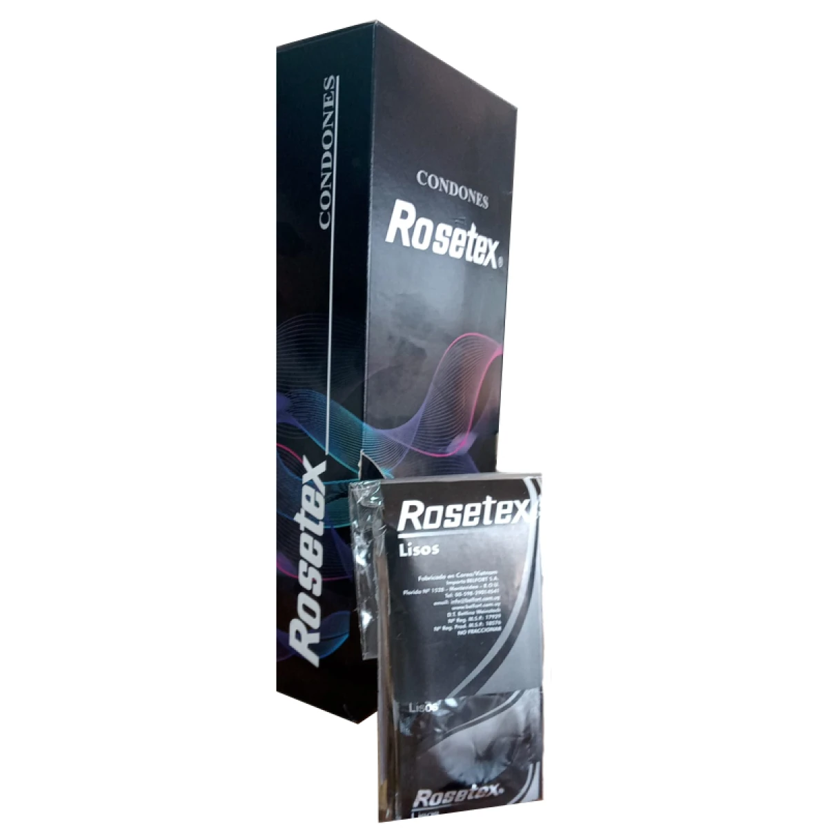 Preservativo ROSETEX. Exhibidor(12 bolsitas 12PCS) LISO NEGRO+ COLORES 