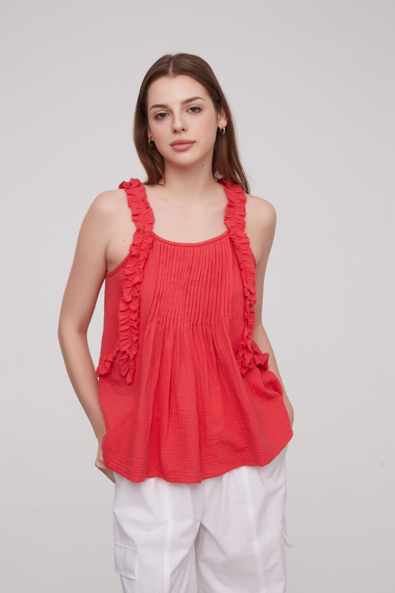 Musculosa Natasha - Rojo Coral 
