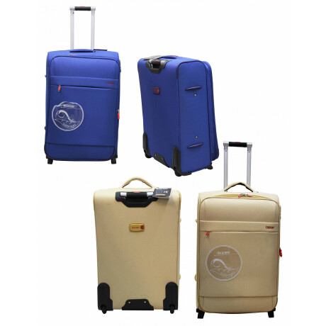 VALIJA DERBY SET X3UDS TROLLEY LONA 2 RUEDAS COLOR ROSADA/BEIGE/AZUL 14438  Q1 — El Clon