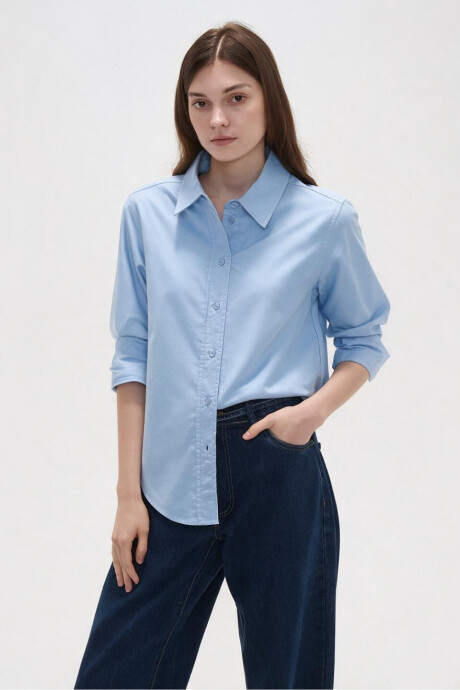 Camisa Rasama Celeste Claro