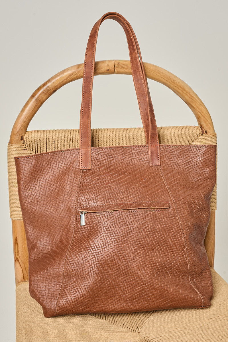 Bolso Sur Cognac Esterillado