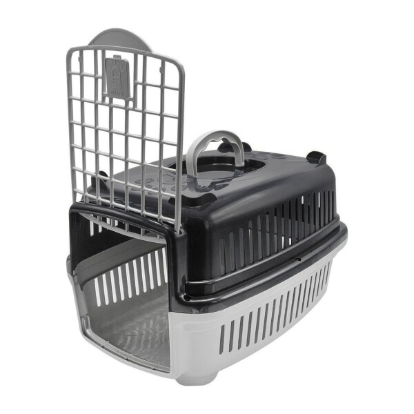 Transportadora Rígida Para Mascotas N3 Perro Gato Resistente Variante Color Gris