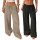Set 2 Pantalones Palazzo Dama Tipo Lino Anchos Verano Negro