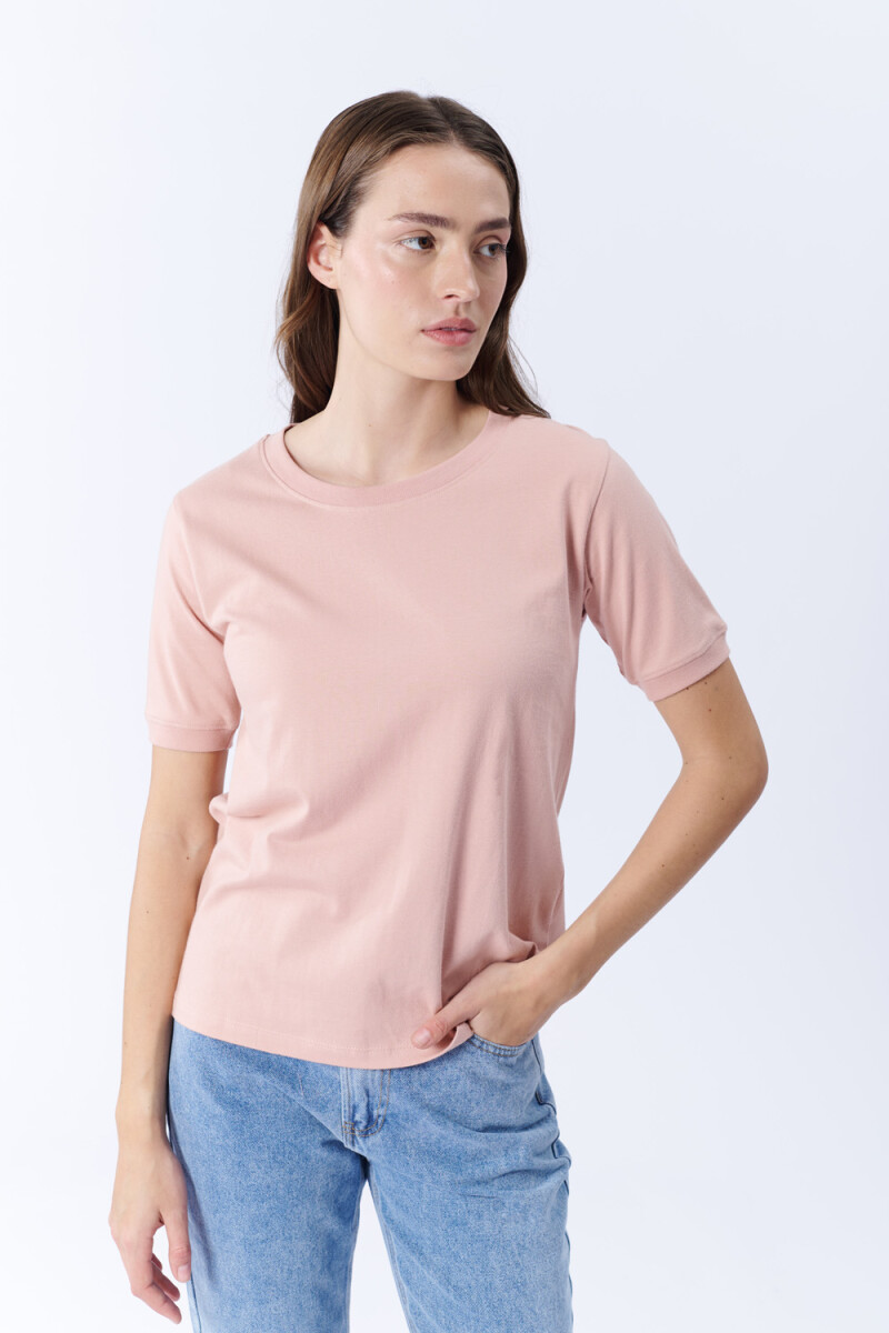 Remera Manga Corta Básica - Rosa 